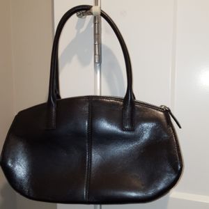 Leather, black handbag
